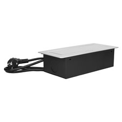GNIAZDO MEBLOWE WPUSZCZANE W BLAT Z PŁASKIM FREZOWANYM RANTEM, ŁADOWARKĄ USB I PRZEWODEM 3M, 2X2P+Z, 2XUSB, SREBRNE ORNO GNIAZDO MEBLOWE WPUSZCZANE W BLAT Z PŁASKIM FREZOWANYM RANTEM, ŁADOWARKĄ USB I PRZEWODEM 3M, 2X2P+Z, 2XUSB, SREBRNE ORNO