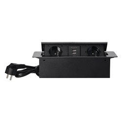 GNIAZDA MEBLOWE WPUSZCZANE W BLAT Z PŁASKIM FREZOWANYM RANTEM, ŁADOWARKĄ USB I PRZEWODEM 1,5M, 2X2P+Z, 2XUSB, GRAFITOWE ORNO GNIAZDA MEBLOWE WPUSZCZANE W BLAT Z PŁASKIM FREZOWANYM RANTEM, ŁADOWARKĄ USB I PRZEWODEM 1,5M, 2X2P+Z, 2XUSB, GRAFITOWE ORNO