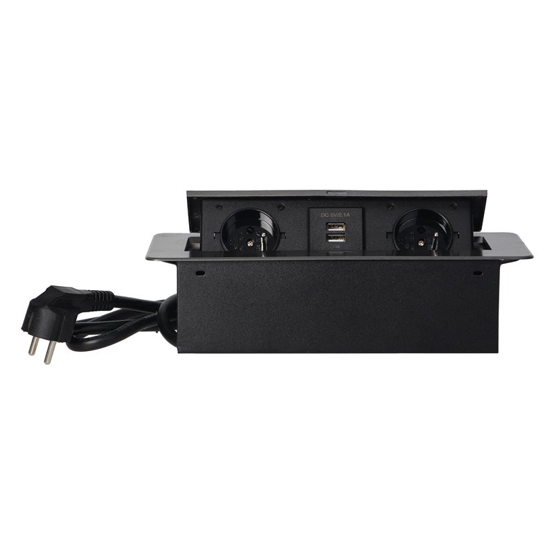 GNIAZDA MEBLOWE WPUSZCZANE W BLAT Z PŁASKIM FREZOWANYM RANTEM, ŁADOWARKĄ USB I PRZEWODEM 1,5M, 2X2P+Z, 2XUSB, GRAFITOWE ORNO GNIAZDA MEBLOWE WPUSZCZANE W BLAT Z PŁASKIM FREZOWANYM RANTEM, ŁADOWARKĄ USB I PRZEWODEM 1,5M, 2X2P+Z, 2XUSB, GRAFITOWE ORNO