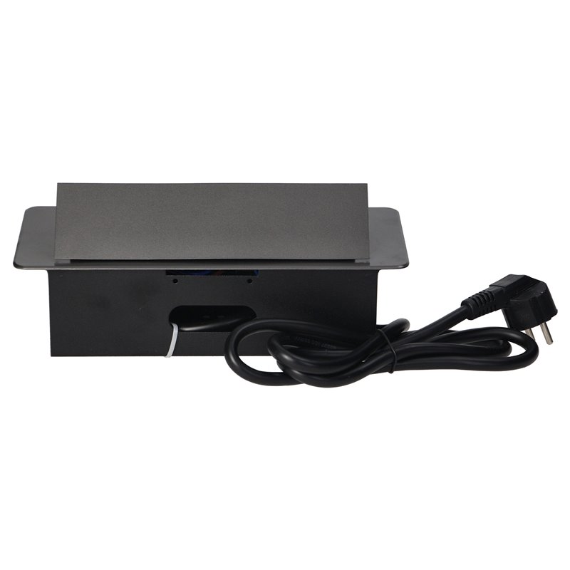 GNIAZDA MEBLOWE WPUSZCZANE W BLAT Z PŁASKIM FREZOWANYM RANTEM, ŁADOWARKĄ USB I PRZEWODEM 1,5M, 2X2P+Z, 2XUSB, GRAFITOWE ORNO GNIAZDA MEBLOWE WPUSZCZANE W BLAT Z PŁASKIM FREZOWANYM RANTEM, ŁADOWARKĄ USB I PRZEWODEM 1,5M, 2X2P+Z, 2XUSB, GRAFITOWE ORNO