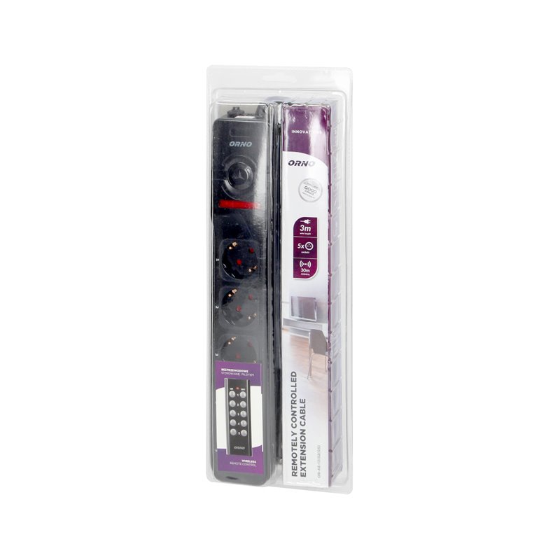 PRZEDŁUŻACZ 5 GNIAZD 2P+Z, STEROWANY BEZPRZEWODOWO, KABEL 3X1,5MM2, DŁUGOŚĆ 3M, WERSJA SCHUKO ORNO PRZEDŁUŻACZ 5 GNIAZD 2P+Z, STEROWANY BEZPRZEWODOWO, KABEL 3X1,5MM2, DŁUGOŚĆ 3M, WERSJA SCHUKO ORNO