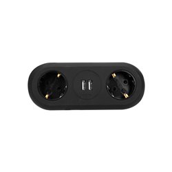GNIAZDO MEBLOWE Z UCHWYTEM MONTAŻOWYM, ŁADOWARKĄ USB, 2 GNIAZDA 2P+Z (SCHUKO), 2XUSB, PRZEWÓD 3X1,5MM2 - 1,4M, CZARNE ORNO GNIAZDO MEBLOWE Z UCHWYTEM MONTAŻOWYM, ŁADOWARKĄ USB, 2 GNIAZDA 2P+Z (SCHUKO), 2XUSB, PRZEWÓD 3X1,5MM2 - 1,4M, CZARNE ORNO