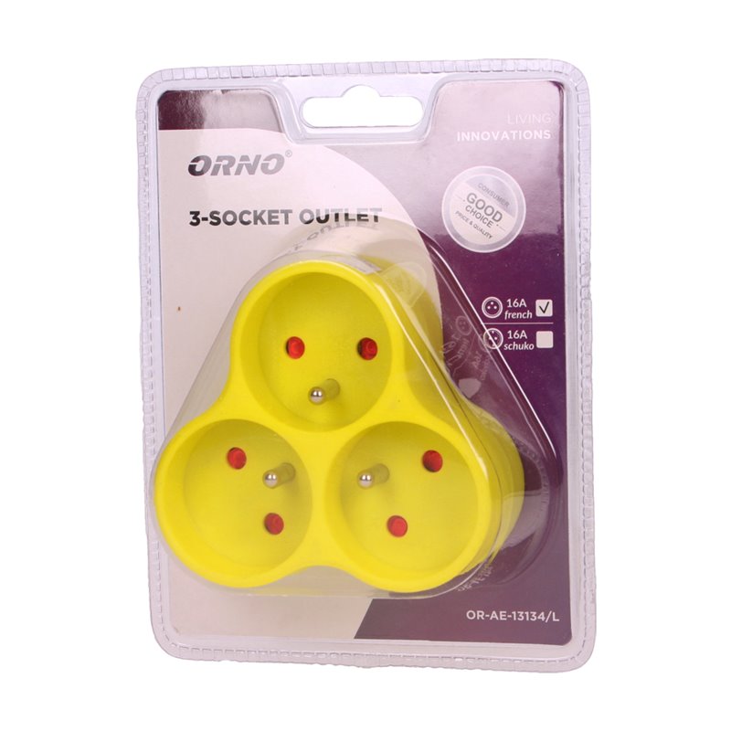ROZGAŁĘŹNIK 3X2P+Z, ŻÓŁTY ORNO ROZGAŁĘŹNIK 3X2P+Z, ŻÓŁTY ORNO