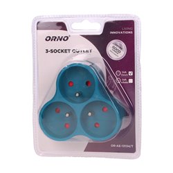 ROZGAŁĘŹNIK 3X2P+Z, TURKUSOWY ORNO ROZGAŁĘŹNIK 3X2P+Z, TURKUSOWY ORNO