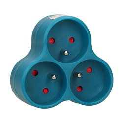 ROZGAŁĘŹNIK 3X2P+Z, TURKUSOWY ORNO ROZGAŁĘŹNIK 3X2P+Z, TURKUSOWY ORNO