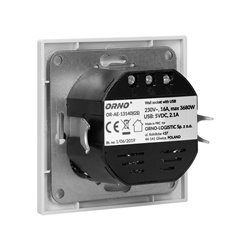 GNIAZDO POJEDYNCZE 2P+Z, USBX2, SCHUKO ORNO GNIAZDO POJEDYNCZE 2P+Z, USBX2, SCHUKO ORNO