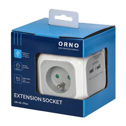 PRZEDŁUŻACZ 4 KROTNY 2P+Z, ŁADOWARKA 2XUSB, 1,4M H05VV-F 3X1MM2, SZARO-BIAŁY ORNO PRZEDŁUŻACZ 4 KROTNY 2P+Z, ŁADOWARKA 2XUSB, 1,4M H05VV-F 3X1MM2, SZARO-BIAŁY ORNO