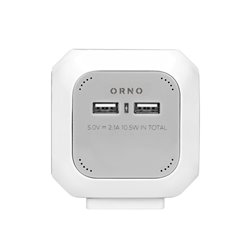 PRZEDŁUŻACZ 4 KROTNY 2P+Z, ŁADOWARKA 2XUSB, 1,4M H05VV-F 3X1MM2, SZARO-BIAŁY ORNO PRZEDŁUŻACZ 4 KROTNY 2P+Z, ŁADOWARKA 2XUSB, 1,4M H05VV-F 3X1MM2, SZARO-BIAŁY ORNO
