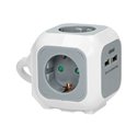 PRZEDŁUŻACZ 4 KROTNY 2P+Z (SCHUKO), ŁADOWARKA 2XUSB, 1,4M H05VV-F 3X1,5MM2, SZARO-BIAŁY ORNO PRZEDŁUŻACZ 4 KROTNY 2P+Z (SCHUKO), ŁADOWARKA 2XUSB, 1,4M H05VV-F 3X1,5MM2, SZARO-BIAŁY ORNO