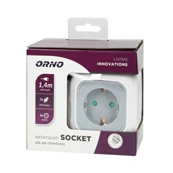PRZEDŁUŻACZ 4 KROTNY 2P+Z (SCHUKO), ŁADOWARKA 2XUSB, 1,4M H05VV-F 3X1,5MM2, SZARO-BIAŁY ORNO PRZEDŁUŻACZ 4 KROTNY 2P+Z (SCHUKO), ŁADOWARKA 2XUSB, 1,4M H05VV-F 3X1,5MM2, SZARO-BIAŁY ORNO