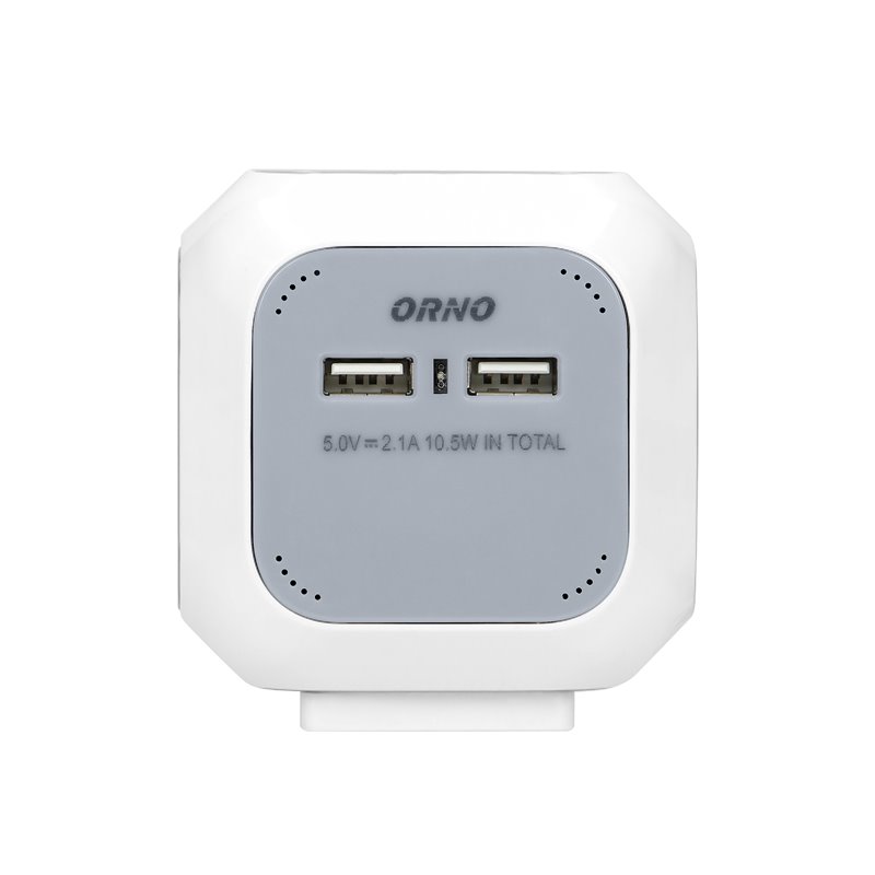 PRZEDŁUŻACZ 4 KROTNY 2P+Z (SCHUKO), ŁADOWARKA 2XUSB, 1,4M H05VV-F 3X1,5MM2, SZARO-BIAŁY ORNO PRZEDŁUŻACZ 4 KROTNY 2P+Z (SCHUKO), ŁADOWARKA 2XUSB, 1,4M H05VV-F 3X1,5MM2, SZARO-BIAŁY ORNO