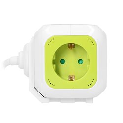 PRZEDŁUŻACZ 4-KROTNY(SCHUKO) Z ŁADOWARKĄ 2XUSB 1,4M LIMONKOWY ORNO PRZEDŁUŻACZ 4-KROTNY(SCHUKO) Z ŁADOWARKĄ 2XUSB 1,4M LIMONKOWY ORNO