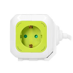 PRZEDŁUŻACZ 4-KROTNY(SCHUKO) Z ŁADOWARKĄ 2XUSB 1,4M LIMONKOWY ORNO PRZEDŁUŻACZ 4-KROTNY(SCHUKO) Z ŁADOWARKĄ 2XUSB 1,4M LIMONKOWY ORNO
