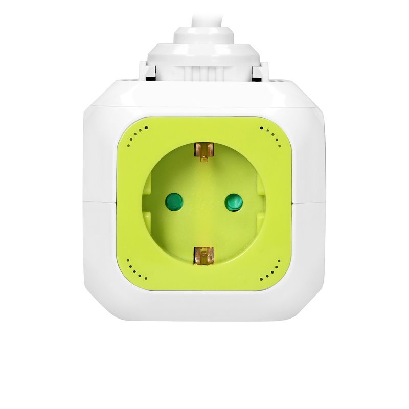 PRZEDŁUŻACZ 4-KROTNY(SCHUKO) Z ŁADOWARKĄ 2XUSB 1,4M LIMONKOWY ORNO PRZEDŁUŻACZ 4-KROTNY(SCHUKO) Z ŁADOWARKĄ 2XUSB 1,4M LIMONKOWY ORNO