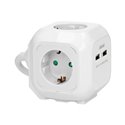 PRZEDŁUŻACZ 4 KROTNY 2P+Z (SCHUKO), ŁADOWARKA 2XUSB, 1,4M H05VV-F 3X1,5MM2, BIAŁY ORNO PRZEDŁUŻACZ 4 KROTNY 2P+Z (SCHUKO), ŁADOWARKA 2XUSB, 1,4M H05VV-F 3X1,5MM2, BIAŁY ORNO