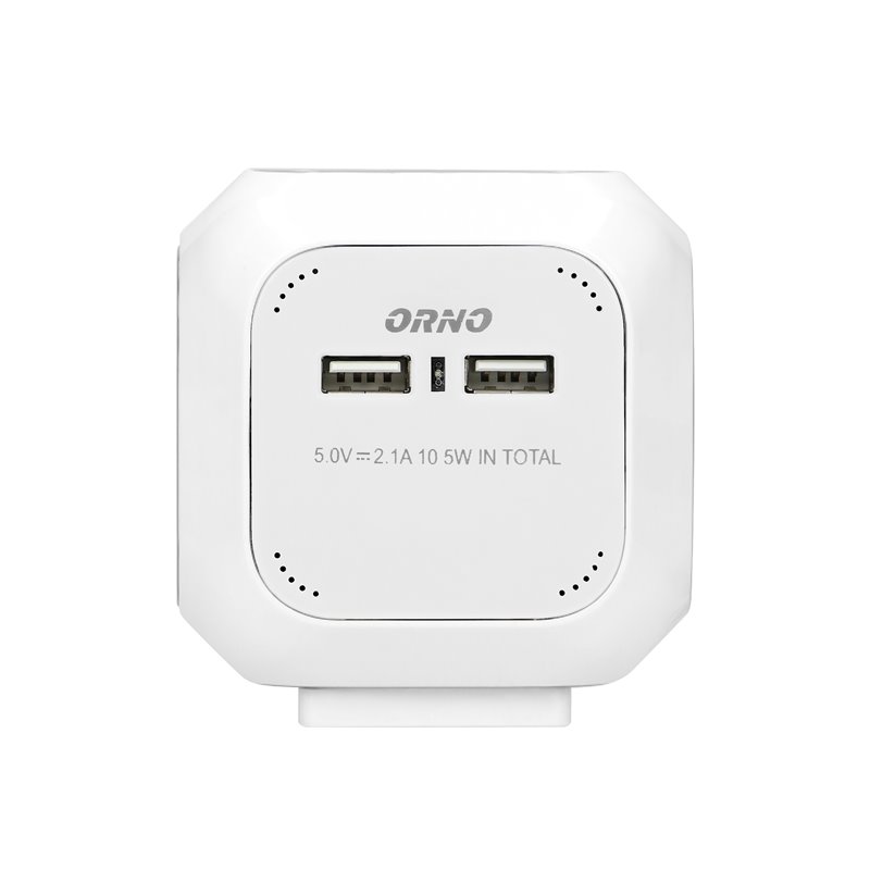 PRZEDŁUŻACZ 4 KROTNY 2P+Z (SCHUKO), ŁADOWARKA 2XUSB, 1,4M H05VV-F 3X1,5MM2, BIAŁY ORNO PRZEDŁUŻACZ 4 KROTNY 2P+Z (SCHUKO), ŁADOWARKA 2XUSB, 1,4M H05VV-F 3X1,5MM2, BIAŁY ORNO