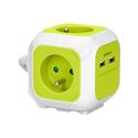 PRZEDŁUŻACZ 4-KROTNY Z ŁADOWARKĄ 2XUSB 1,4M LIMONKOWY ORNO PRZEDŁUŻACZ 4-KROTNY Z ŁADOWARKĄ 2XUSB 1,4M LIMONKOWY ORNO