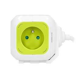 PRZEDŁUŻACZ 4-KROTNY Z ŁADOWARKĄ 2XUSB 1,4M LIMONKOWY ORNO PRZEDŁUŻACZ 4-KROTNY Z ŁADOWARKĄ 2XUSB 1,4M LIMONKOWY ORNO