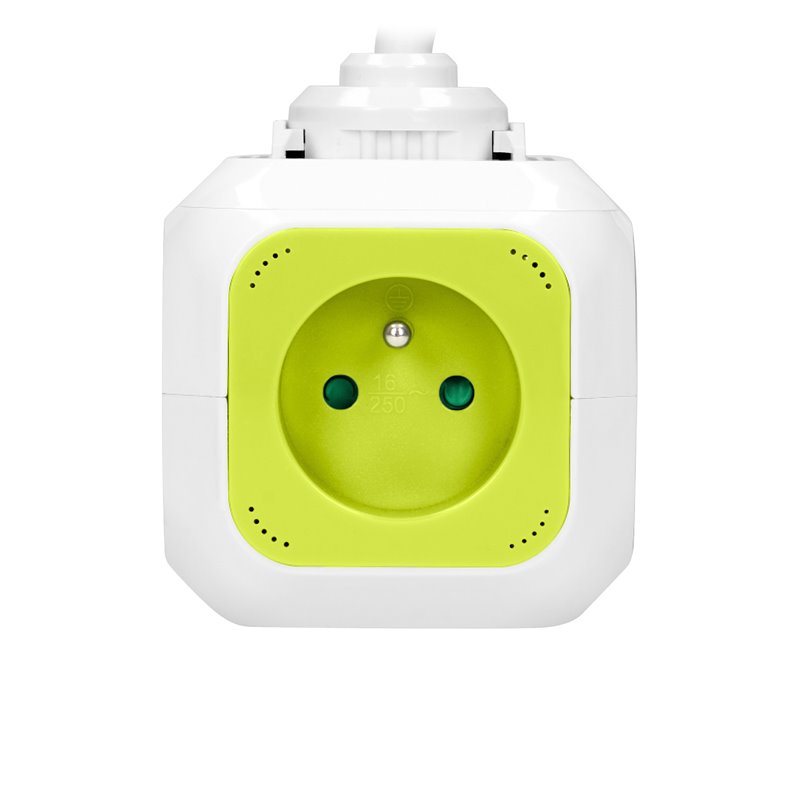 PRZEDŁUŻACZ 4-KROTNY Z ŁADOWARKĄ 2XUSB 1,4M LIMONKOWY ORNO PRZEDŁUŻACZ 4-KROTNY Z ŁADOWARKĄ 2XUSB 1,4M LIMONKOWY ORNO