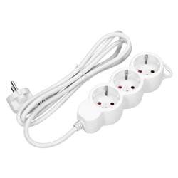 PRZEDŁUŻACZ 3-KROTNY 2P+Z (SCHUKO), 1,5M H05VV-F 3X1,0MM2 , IMAX10A, BIAŁY ORNO PRZEDŁUŻACZ 3-KROTNY 2P+Z (SCHUKO), 1,5M H05VV-F 3X1,0MM2 , IMAX10A, BIAŁY ORNO