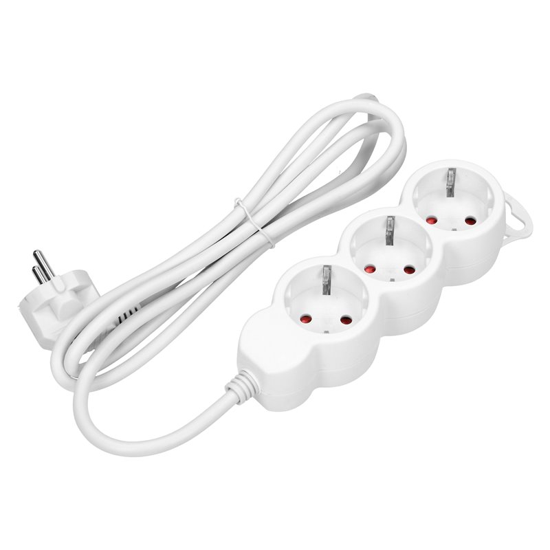 PRZEDŁUŻACZ 3-KROTNY 2P+Z (SCHUKO), 1,5M H05VV-F 3X1,0MM2 , IMAX10A, BIAŁY ORNO PRZEDŁUŻACZ 3-KROTNY 2P+Z (SCHUKO), 1,5M H05VV-F 3X1,0MM2 , IMAX10A, BIAŁY ORNO