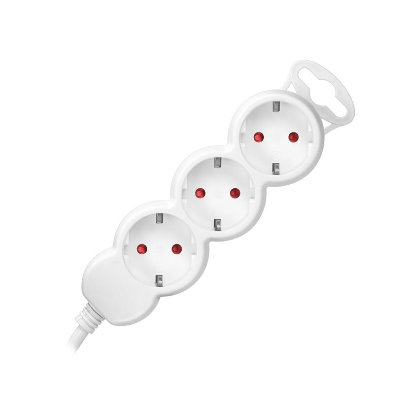 PRZEDŁUŻACZ 3-KROTNY 2P+Z (SCHUKO), 5M H05VV-F 3X1,0MM2, IMAX10A, BIAŁY ORNO PRZEDŁUŻACZ 3-KROTNY 2P+Z (SCHUKO), 5M H05VV-F 3X1,0MM2, IMAX10A, BIAŁY ORNO
