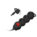 PRZEDŁUŻACZ 3-KROTNY 2P+Z (SCHUKO) Z WYŁĄCZNIKIEM, 3M H05VV-F 3X1,0MM2, IMAX10A, PŁASKA WTYCZKA, CZARNY ORNO PRZEDŁUŻACZ 3-KROTNY 2P+Z (SCHUKO) Z WYŁĄCZNIKIEM, 3M H05VV-F 3X1,0MM2, IMAX10A, PŁASKA WTYCZKA, CZARNY ORNO