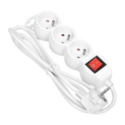 PRZEDŁUŻACZ 3-KROTNY 2P+Z Z WYŁĄCZNIKIEM, 1,5M H05VV-F 3X1,0MM2, IMAX10A, BIAŁY ORNO PRZEDŁUŻACZ 3-KROTNY 2P+Z Z WYŁĄCZNIKIEM, 1,5M H05VV-F 3X1,0MM2, IMAX10A, BIAŁY ORNO