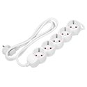 PRZEDŁUŻACZ 5-KROTNY 2P+Z (SCHUKO), 3M H05VV-F 3X1,0MM2, IMAX10A, BIAŁY ORNO