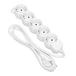 PRZEDŁUŻACZ 5-KROTNY 2P+Z (SCHUKO), 5M H05VV-F 3X1,0MM2, IMAX10A, BIAŁY ORNO PRZEDŁUŻACZ 5-KROTNY 2P+Z (SCHUKO), 5M H05VV-F 3X1,0MM2, IMAX10A, BIAŁY ORNO