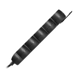 PRZEDŁUŻACZ 5-KROTNY 2P+Z, 3M H05VV-F 3X1,0MM2, IMAX10A, PŁASKA WTYCZKA, CZARNY ORNO PRZEDŁUŻACZ 5-KROTNY 2P+Z, 3M H05VV-F 3X1,0MM2, IMAX10A, PŁASKA WTYCZKA, CZARNY ORNO