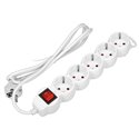 PRZEDŁUŻACZ 5-KROTNY 2P+Z (SCHUKO), Z WYŁĄCZNIKIEM, 3M H05VV-F 3X1,0MM2, IMAX10A, BIAŁY ORNO PRZEDŁUŻACZ 5-KROTNY 2P+Z (SCHUKO), Z WYŁĄCZNIKIEM, 3M H05VV-F 3X1,0MM2, IMAX10A, BIAŁY ORNO