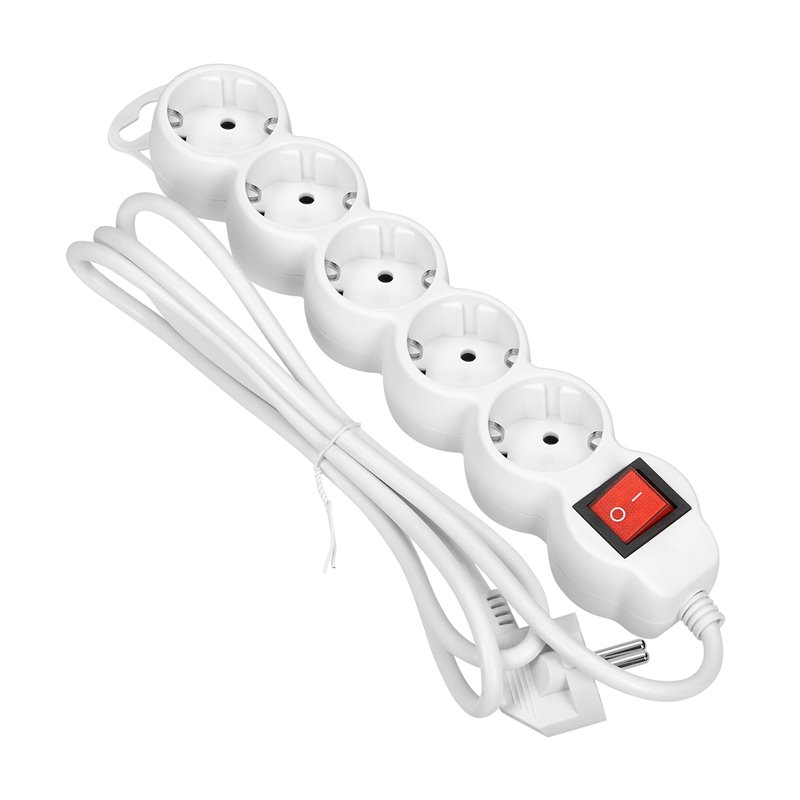PRZEDŁUŻACZ 5-KROTNY 2P+Z (SCHUKO), Z WYŁĄCZNIKIEM, 3M H05VV-F 3X1,0MM2, IMAX10A, BIAŁY ORNO PRZEDŁUŻACZ 5-KROTNY 2P+Z (SCHUKO), Z WYŁĄCZNIKIEM, 3M H05VV-F 3X1,0MM2, IMAX10A, BIAŁY ORNO