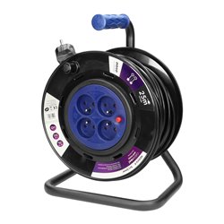 PRZEDŁUŻACZ BĘBNOWY, 4 GNIAZDA 2P+Z, KABEL PVC H05VV-F 3X1,5MM2, DŁUGOŚĆ 25M, STAŁE GNIAZDA, TERMIK, PRZESŁONY TORÓW PRĄDOWYCH. PRZEDŁUŻACZ BĘBNOWY, 4 GNIAZDA 2P+Z, KABEL PVC H05VV-F 3X1,5MM2, DŁUGOŚĆ 25M, STAŁE GNIAZDA, TERMIK, PRZESŁONY TORÓW PRĄDOWYCH.
