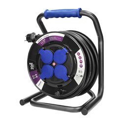 PRZEDŁUŻACZ BĘBNOWY PROFESJONALNY IP44, 4 GNIAZDA 2P+Z, KABEL GUMOWY OLEJOODPORNY, H07RN-F 3X2,5MM2, DŁUGOŚĆ 20M, UNIKATOWY STOJ PRZEDŁUŻACZ BĘBNOWY PROFESJONALNY IP44, 4 GNIAZDA 2P+Z, KABEL GUMOWY OLEJOODPORNY, H07RN-F 3X2,5MM2, DŁUGOŚĆ 20M, UNIKATOWY STOJ