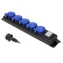 PRZEDŁUŻACZ WARSZTATOWY BRYZGOSZCZELNY Z WYŁĄCZNIKIEM, 5 GNIAZD 2P+Z (SCHUKO), IP44, PRZEWÓD GUMOWY, H05RR-F 3X1,5MM2, DŁUGOŚĆ 5 PRZEDŁUŻACZ WARSZTATOWY BRYZGOSZCZELNY Z WYŁĄCZNIKIEM, 5 GNIAZD 2P+Z (SCHUKO), IP44, PRZEWÓD GUMOWY, H05RR-F 3X1,5MM2, DŁUGOŚĆ 5