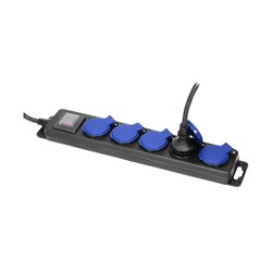 PRZEDŁUŻACZ WARSZTATOWY BRYZGOSZCZELNY Z WYŁĄCZNIKIEM, 5 GNIAZD 2P+Z, IP44, PRZEWÓD GUMOWY, H05RR-F 3X1,5MM2, DŁUGOŚĆ 5M ORNO PRZEDŁUŻACZ WARSZTATOWY BRYZGOSZCZELNY Z WYŁĄCZNIKIEM, 5 GNIAZD 2P+Z, IP44, PRZEWÓD GUMOWY, H05RR-F 3X1,5MM2, DŁUGOŚĆ 5M ORNO