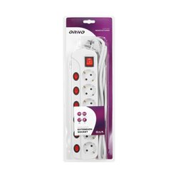 LISTWA ZASILAJĄCA "MULTISWITCH", 6 GNIAZD 2P+Z (SCHUKO), KABEL 3X1,5MM2, DŁUGOŚĆ 1,5M, Z WYŁĄCZNIKAMI PODŚWIETLANYMI: GŁÓWNYM DW LISTWA ZASILAJĄCA "MULTISWITCH", 6 GNIAZD 2P+Z (SCHUKO), KABEL 3X1,5MM2, DŁUGOŚĆ 1,5M, Z WYŁĄCZNIKAMI PODŚWIETLANYMI: GŁÓWNYM DW