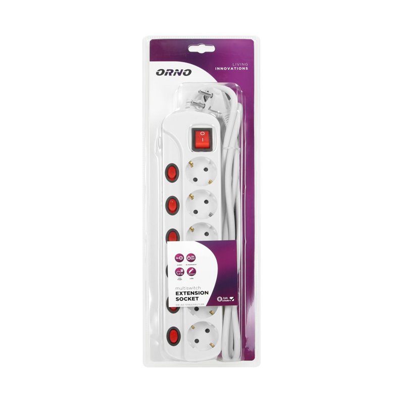 LISTWA ZASILAJĄCA "MULTISWITCH", 6 GNIAZD 2P+Z (SCHUKO), KABEL 3X1,5MM2, DŁUGOŚĆ 1,5M, Z WYŁĄCZNIKAMI PODŚWIETLANYMI: GŁÓWNYM DW LISTWA ZASILAJĄCA "MULTISWITCH", 6 GNIAZD 2P+Z (SCHUKO), KABEL 3X1,5MM2, DŁUGOŚĆ 1,5M, Z WYŁĄCZNIKAMI PODŚWIETLANYMI: GŁÓWNYM DW
