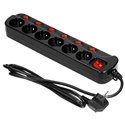 LISTWA ZASILAJĄCA "MULTISWITCH", 6 GNIAZD 2P+Z, KABEL 3X1,0MM2, DŁUGOŚĆ 1,5M. WYŁĄCZNIK TERMICZNY. 10A/230 VAC, CZARNY ORNO LISTWA ZASILAJĄCA "MULTISWITCH", 6 GNIAZD 2P+Z, KABEL 3X1,0MM2, DŁUGOŚĆ 1,5M. WYŁĄCZNIK TERMICZNY. 10A/230 VAC, CZARNY ORNO