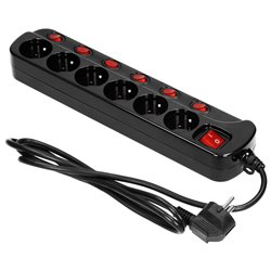 LISTWA ZASILAJĄCA "MULTISWITCH", 6 GNIAZD 2P+Z, KABEL 3X1,0MM2, DŁUGOŚĆ 1,5M. WYŁĄCZNIK TERMICZNY. 10A/230 VAC, CZARNY ORNO LISTWA ZASILAJĄCA "MULTISWITCH", 6 GNIAZD 2P+Z, KABEL 3X1,0MM2, DŁUGOŚĆ 1,5M. WYŁĄCZNIK TERMICZNY. 10A/230 VAC, CZARNY ORNO