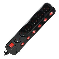 LISTWA ZASILAJĄCA "MULTISWITCH", 6 GNIAZD 2P+Z, KABEL 3X1,0MM2, DŁUGOŚĆ 1,5M. WYŁĄCZNIK TERMICZNY. 10A/230 VAC, CZARNY ORNO LISTWA ZASILAJĄCA "MULTISWITCH", 6 GNIAZD 2P+Z, KABEL 3X1,0MM2, DŁUGOŚĆ 1,5M. WYŁĄCZNIK TERMICZNY. 10A/230 VAC, CZARNY ORNO