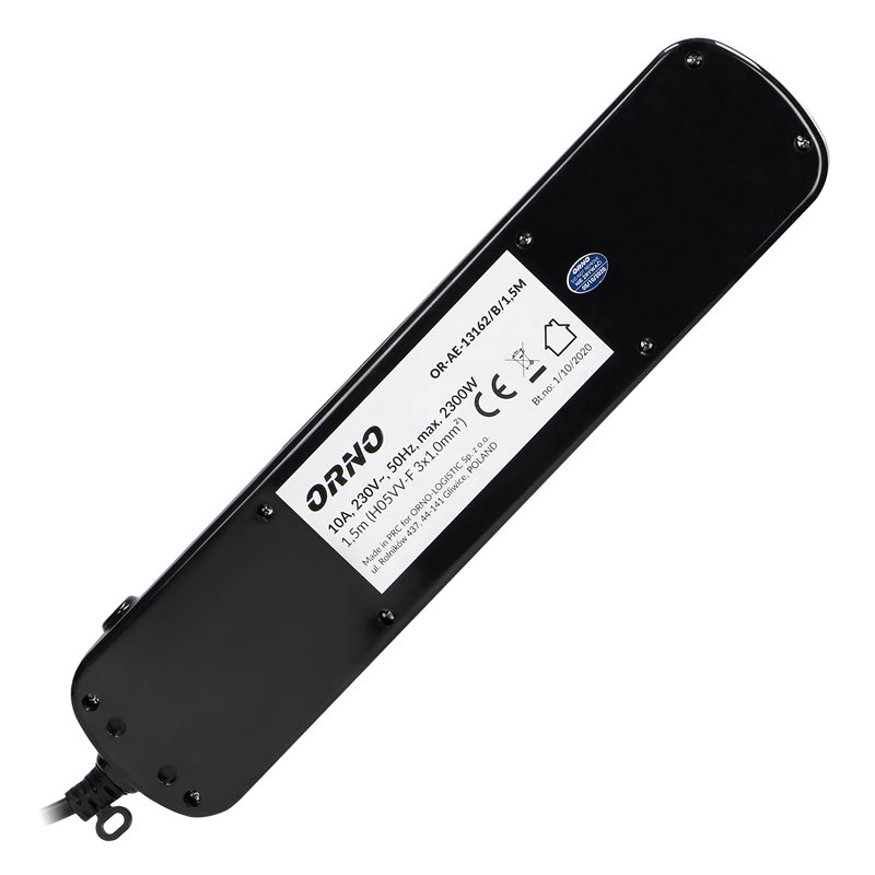 LISTWA ZASILAJĄCA "MULTISWITCH", 6 GNIAZD 2P+Z, KABEL 3X1,0MM2, DŁUGOŚĆ 1,5M. WYŁĄCZNIK TERMICZNY. 10A/230 VAC, CZARNY ORNO LISTWA ZASILAJĄCA "MULTISWITCH", 6 GNIAZD 2P+Z, KABEL 3X1,0MM2, DŁUGOŚĆ 1,5M. WYŁĄCZNIK TERMICZNY. 10A/230 VAC, CZARNY ORNO