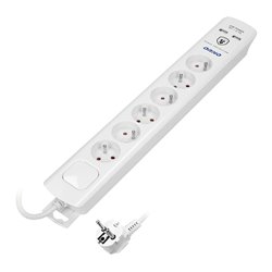 LISTWA PRZECIWPRZEPIĘCIOWA, 6 GNIAZD 2P+Z, KABEL 3X1,0MM2, DŁUGOŚĆ 3M, Z WYŁĄCZNIKIEM PODŚWIETLANYM DWUTOROWYM. 10A/230 VAC, OCH LISTWA PRZECIWPRZEPIĘCIOWA, 6 GNIAZD 2P+Z, KABEL 3X1,0MM2, DŁUGOŚĆ 3M, Z WYŁĄCZNIKIEM PODŚWIETLANYM DWUTOROWYM. 10A/230 VAC, OCH