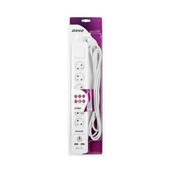 LISTWA PRZECIWPRZEPIĘCIOWA, 6 GNIAZD 2P+Z, KABEL 3X1,0MM2, DŁUGOŚĆ 3M, Z WYŁĄCZNIKIEM PODŚWIETLANYM DWUTOROWYM. 10A/230 VAC, OCH LISTWA PRZECIWPRZEPIĘCIOWA, 6 GNIAZD 2P+Z, KABEL 3X1,0MM2, DŁUGOŚĆ 3M, Z WYŁĄCZNIKIEM PODŚWIETLANYM DWUTOROWYM. 10A/230 VAC, OCH