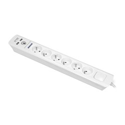 LISTWA PRZECIWPRZEPIĘCIOWA, 6 GNIAZD 2P+Z, KABEL 3X1,0MM2, DŁUGOŚĆ 3M, Z WYŁĄCZNIKIEM PODŚWIETLANYM DWUTOROWYM. 10A/230 VAC, OCH LISTWA PRZECIWPRZEPIĘCIOWA, 6 GNIAZD 2P+Z, KABEL 3X1,0MM2, DŁUGOŚĆ 3M, Z WYŁĄCZNIKIEM PODŚWIETLANYM DWUTOROWYM. 10A/230 VAC, OCH