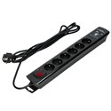 LISTWA PRZECIWPRZEPIĘCIOWA, 6 GNIAZD 2P+Z, KABEL 3X1,0MM2, DŁUGOŚĆ 3M, CZARNA, 10A/230 VAC, Z OCHRONNIKIEM PRZECIWPRZEPIĘCIOWYM LISTWA PRZECIWPRZEPIĘCIOWA, 6 GNIAZD 2P+Z, KABEL 3X1,0MM2, DŁUGOŚĆ 3M, CZARNA, 10A/230 VAC, Z OCHRONNIKIEM PRZECIWPRZEPIĘCIOWYM