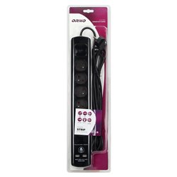 LISTWA PRZECIWPRZEPIĘCIOWA, 6 GNIAZD 2P+Z, KABEL 3X1,0MM2, DŁUGOŚĆ 3M, CZARNA, 10A/230 VAC, Z OCHRONNIKIEM PRZECIWPRZEPIĘCIOWYM LISTWA PRZECIWPRZEPIĘCIOWA, 6 GNIAZD 2P+Z, KABEL 3X1,0MM2, DŁUGOŚĆ 3M, CZARNA, 10A/230 VAC, Z OCHRONNIKIEM PRZECIWPRZEPIĘCIOWYM