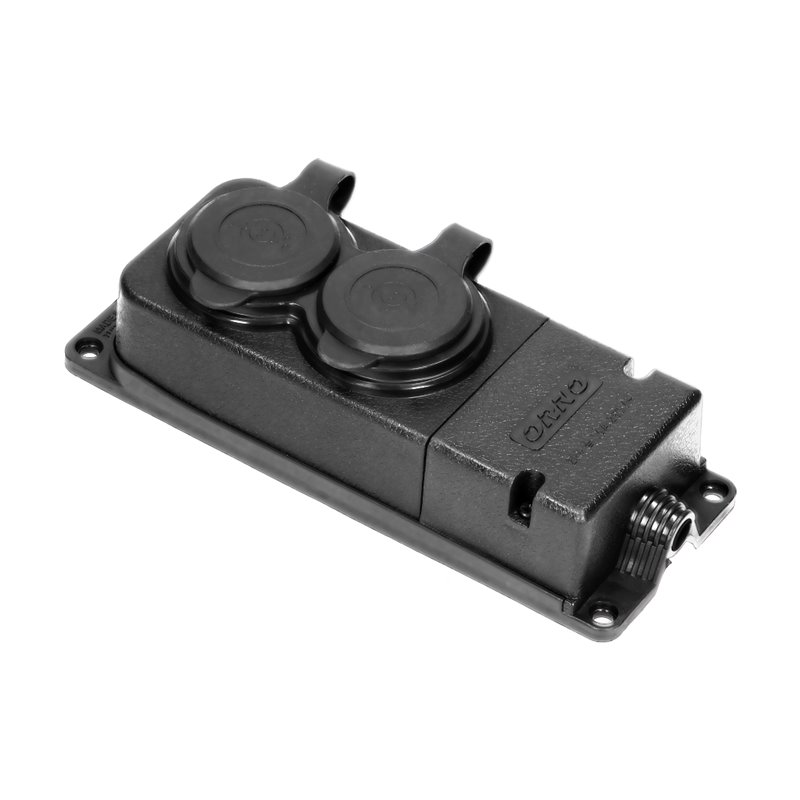 ROZGAŁĘŹNIK BRYZGOSZCZELNY I ODPORNY NA UDERZENIA, IP44, 2 GNIAZDA 2P+Z, 16A, 230V AC, GUMOWY, UNIEPALNIONY, WERSJA SCHUKO ORNO ROZGAŁĘŹNIK BRYZGOSZCZELNY I ODPORNY NA UDERZENIA, IP44, 2 GNIAZDA 2P+Z, 16A, 230V AC, GUMOWY, UNIEPALNIONY, WERSJA SCHUKO ORNO