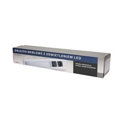GNIAZDO MEBLOWE Z OŚWIETLENIEM LED 1X2P+Z ORNO GNIAZDO MEBLOWE Z OŚWIETLENIEM LED 1X2P+Z ORNO